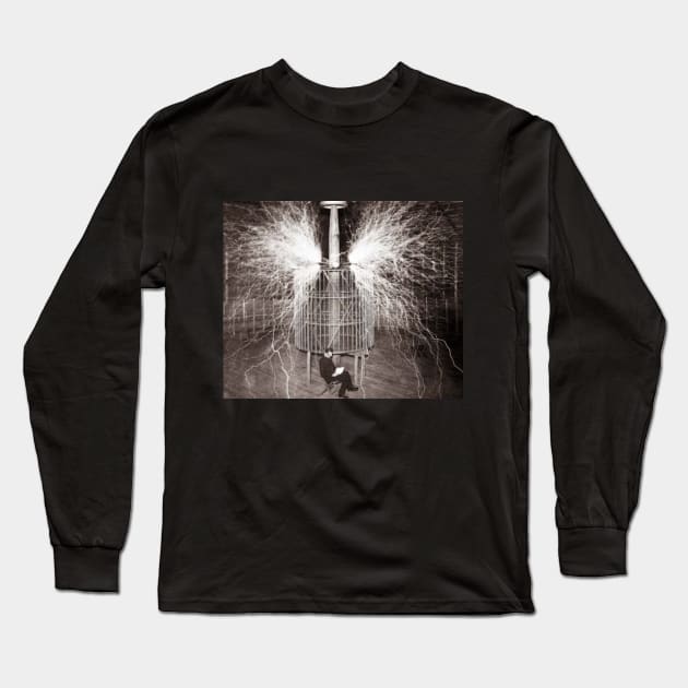 Nikola Tesla Long Sleeve T-Shirt by MiljanaVuckovic